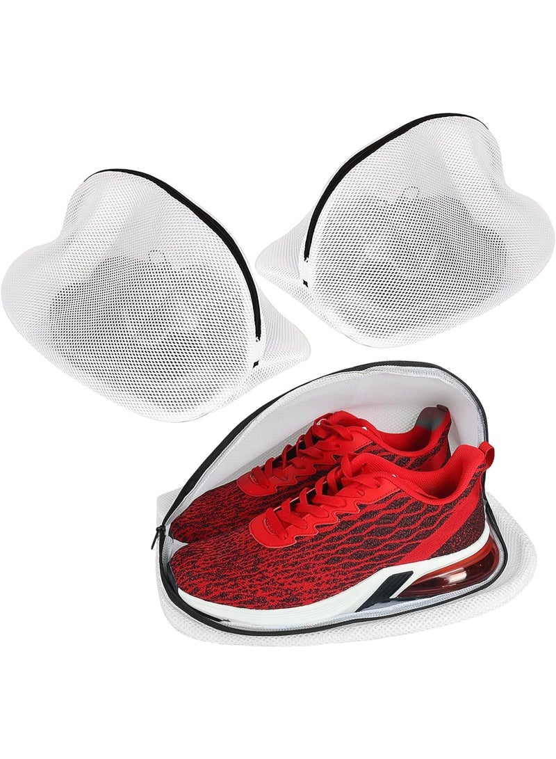 3 Pcs Mesh Shoe Laundry Bags for Washing Machine, Reusable Sneaker Wash Bags with Zipper Closure, Travel Shoe Organizer for Trainers, Running Shoes, Slippers, 15 x 8.7 x 8.7 inch - Image 1