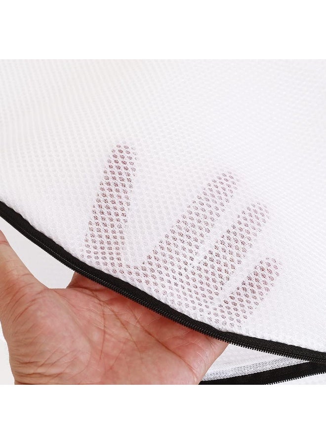 3 Pcs Mesh Shoe Laundry Bags for Washing Machine, Reusable Sneaker Wash Bags with Zipper Closure, Travel Shoe Organizer for Trainers, Running Shoes, Slippers, 15 x 8.7 x 8.7 inch - Image 3