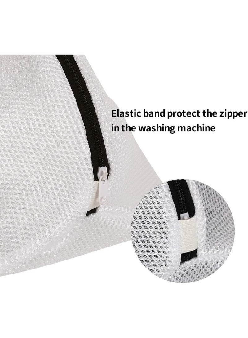 3 Pcs Mesh Shoe Laundry Bags for Washing Machine, Reusable Sneaker Wash Bags with Zipper Closure, Travel Shoe Organizer for Trainers, Running Shoes, Slippers, 15 x 8.7 x 8.7 inch - Image 4