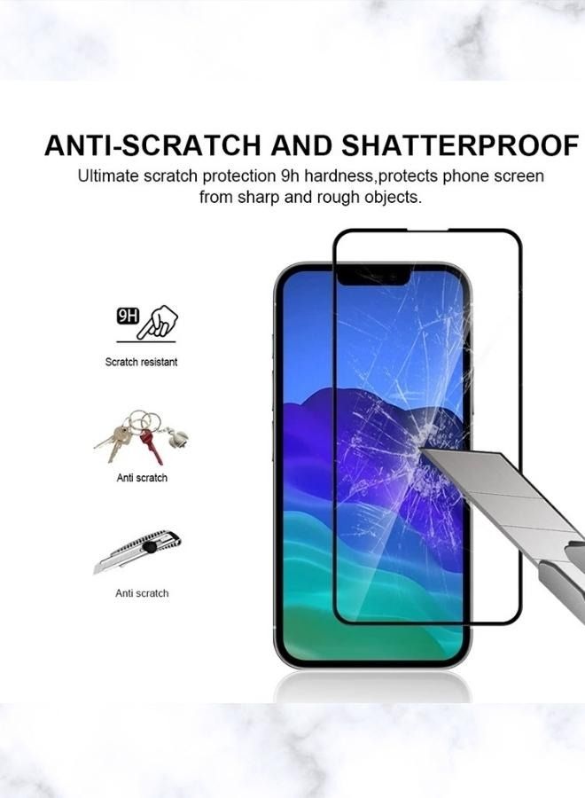 إيه إم إس شاشة حماية مصنوعه من الزجاج المقوى لهاتف آبل ايفون 14 بلص شفاف/اسود - Image 3