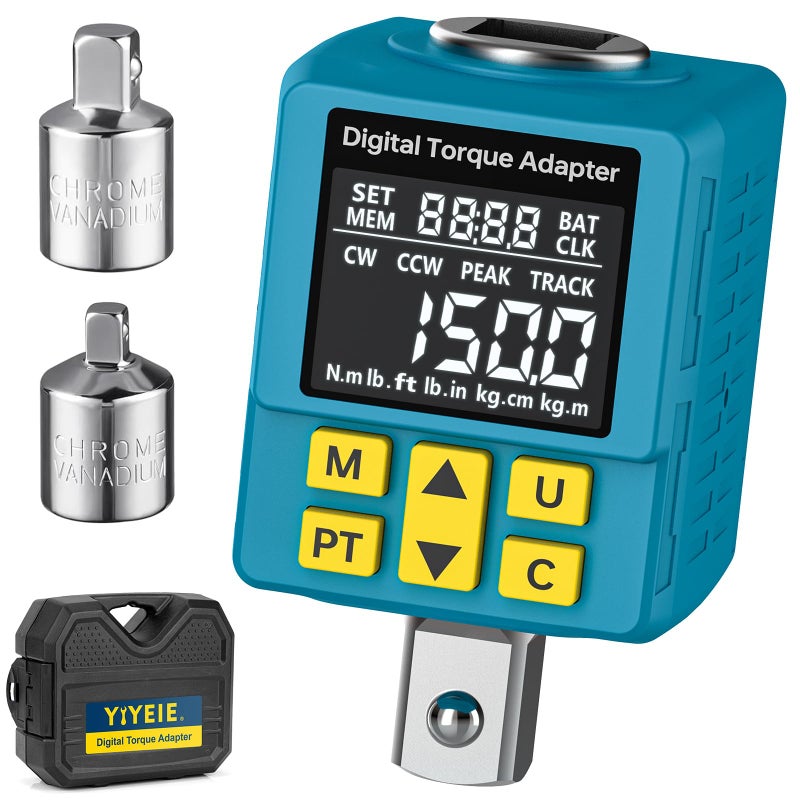 YIYEIE 12 Digital Torque Adapter 1 Accuracy 74150Ftlb Digital Torque Wrench Adapter for Auto with Upgrade Color Display Versatile Meter Smart Alert PeakTrack Preset StoreDelete203Nm - Image 2