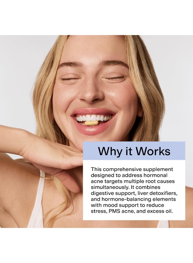 CLEARSTEM - MINDBODYSKIN Hormonal Acne Supplement (5-HTP) - Natural DIM Supplement - Skin Care Vitamins - Hormone Balance, Antioxidants - Gluten Free, Cruelty Free - 30 Servings, 90 Capsules - Image 4
