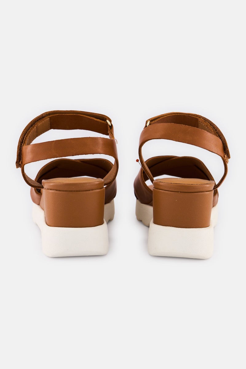 GEOX Women D Spherica Ec6 Velcro Closure Sandals, Brown - Image 2