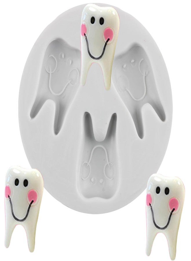 MINFEIDMS Tooth Silicone Mold Funny Teeth Fondant Mold For Cake Decorating Cupcake Topper Candy Chocolate Gum Paste Polymer Clay Set Of 1 - Image 1