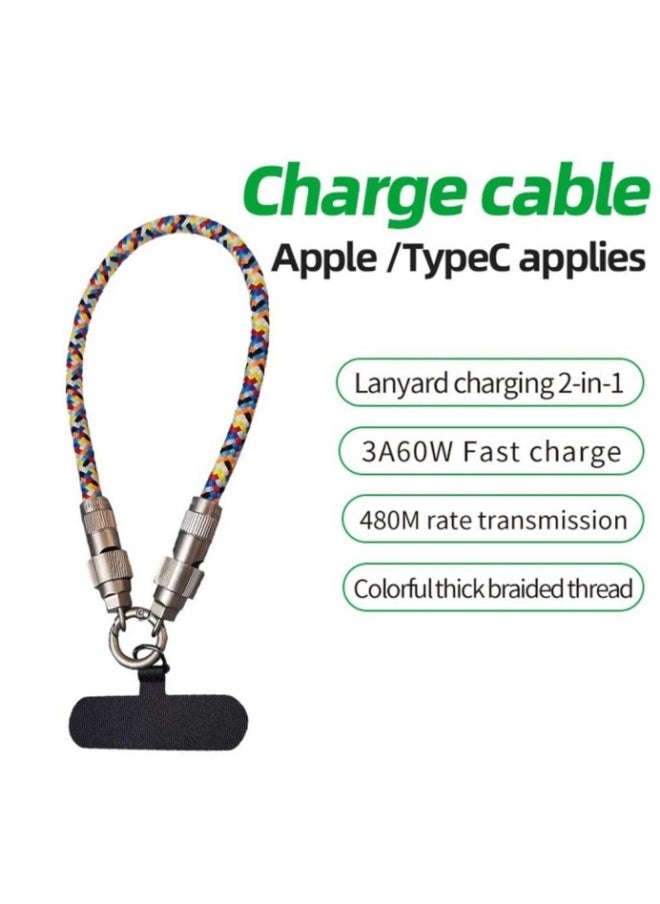 Healife 2-in-1 Stylish Phone Lanyard & PD60W Fast Charging Cable – USB-C to Lightning, Crossbody & Wrist Design  - Image 2