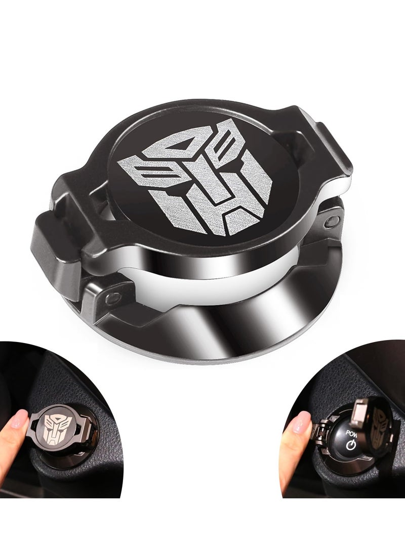 Transformers Push Start on Cover, Universal Engine Start Stop on Cover Aluminum Alloy Car Power Control Trim Push to Start on Cover Key Protective Cover - Image 1