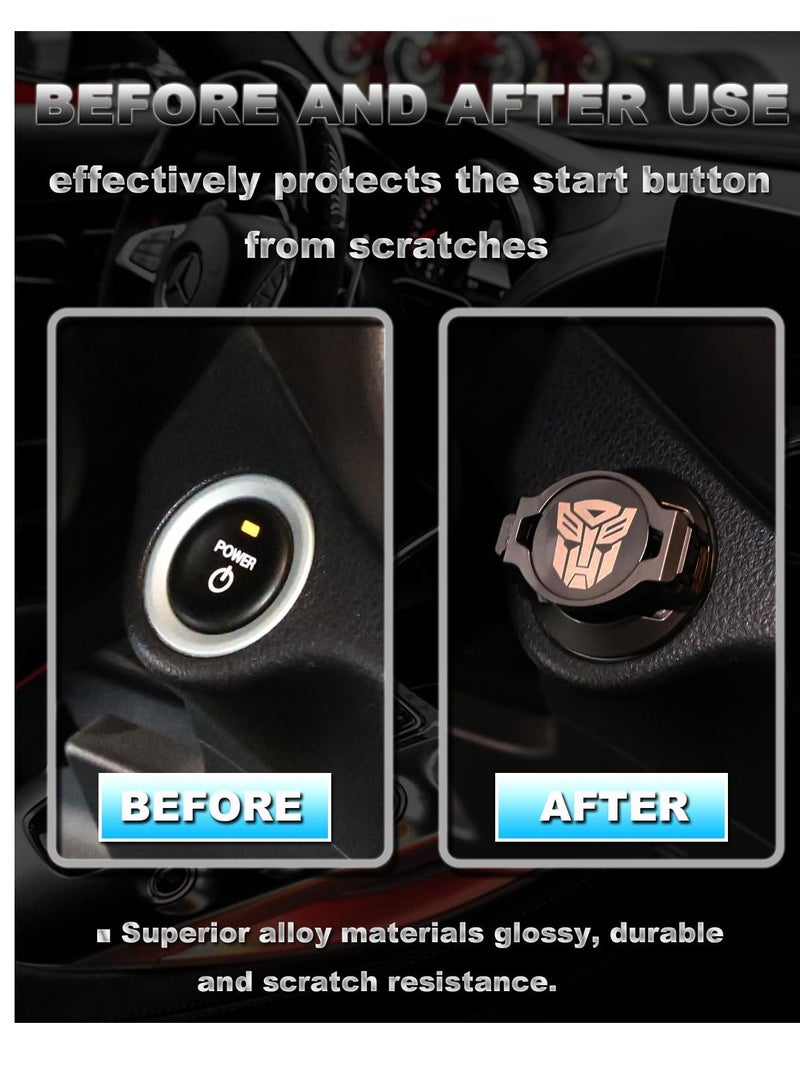 Transformers Push Start on Cover, Universal Engine Start Stop on Cover Aluminum Alloy Car Power Control Trim Push to Start on Cover Key Protective Cover - Image 3