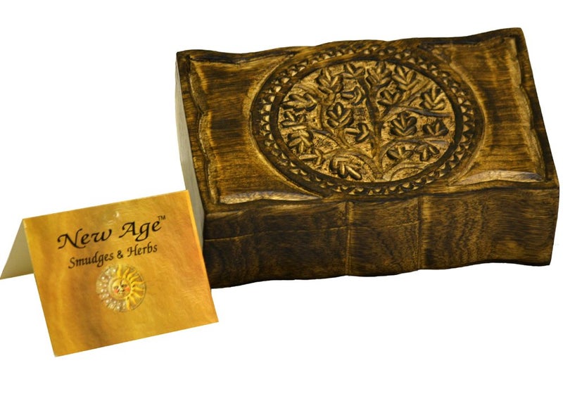 New Age Smudges & Herbs New Age Smudges and Herbs Wood Box Tree of Life 9 L X 6 W 