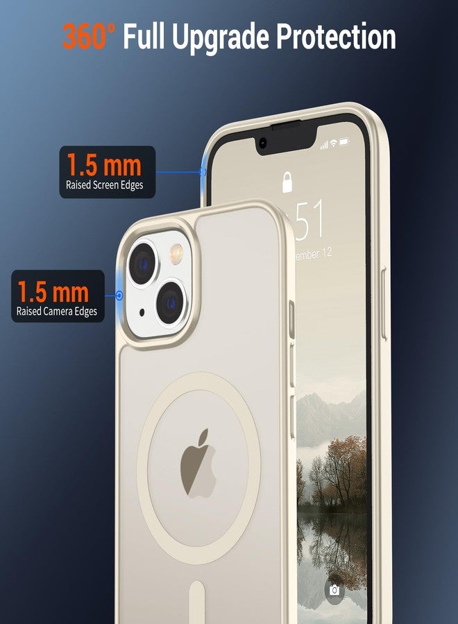 SUPFINE Magnetic for iPhone 14 Case & iPhone 13 Case (Compatible with MagSafe)(Military Grade Drop Protection) Slim Translucent Matte Shockproof Phone Cover,Antique White - Image 4