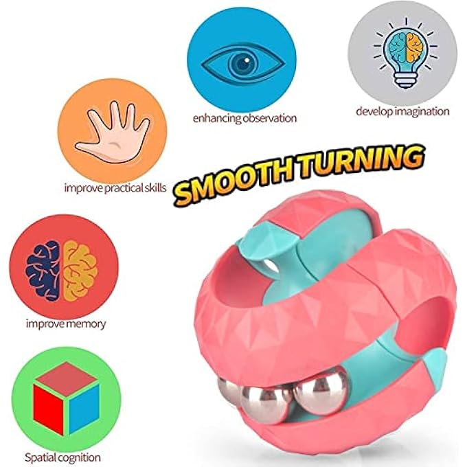 NALACAL 2PCS Orbit Ball Toy, Fidget Puzzle Ball Spinning Puzzle Toys Track Infinite Flip Toy Creative Stress Relief Toy Puzzle Games Novelty Fidget Toy Stress Relief Toy for Kids Adults Birthday - Image 4
