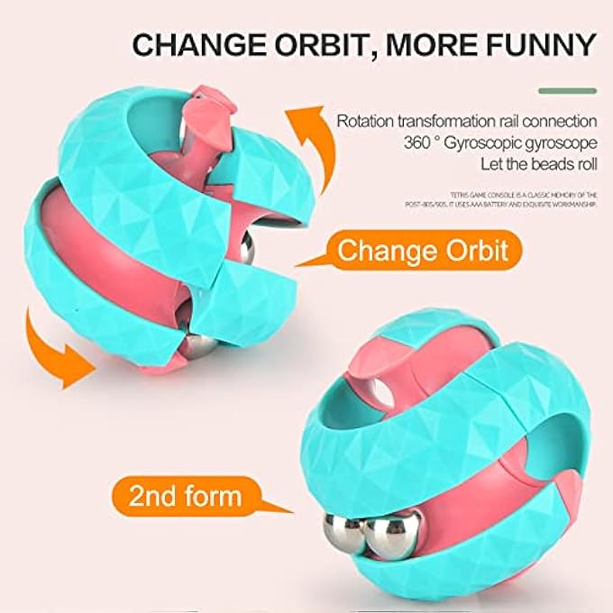 NALACAL 2PCS Orbit Ball Toy, Fidget Puzzle Ball Spinning Puzzle Toys Track Infinite Flip Toy Creative Stress Relief Toy Puzzle Games Novelty Fidget Toy Stress Relief Toy for Kids Adults Birthday - Image 2