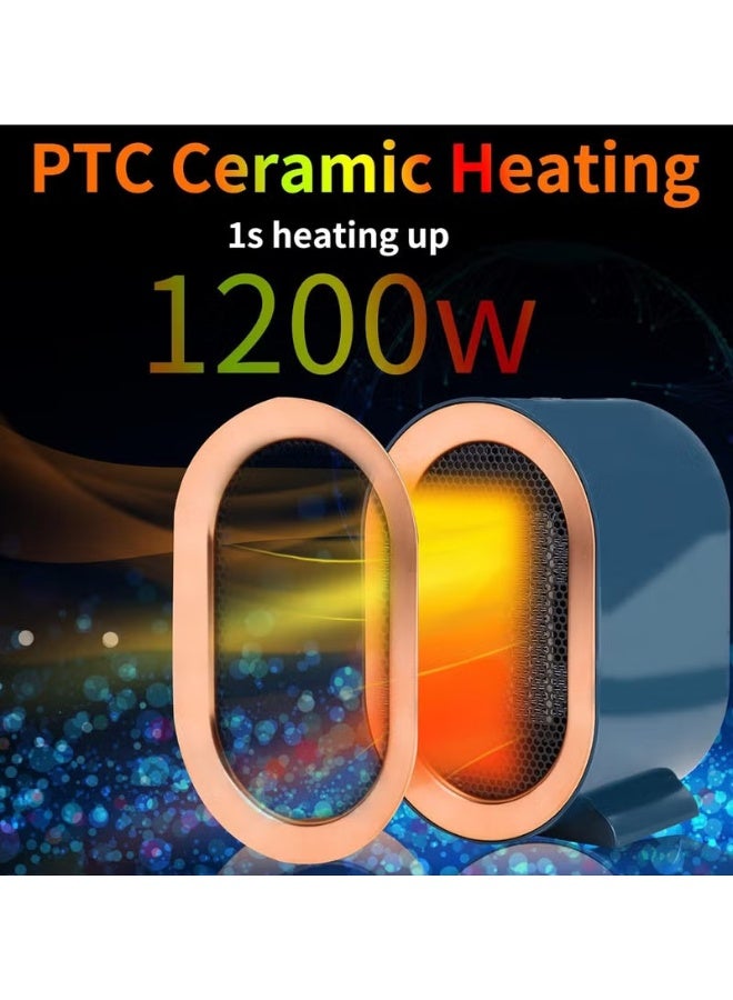 ORIONMAX 1200W Portable Electric Space Heater, Quiet PTC Ceramic Heater with 2 Heat Settings, Fast Heating, Tip-Over & Overheat Protection for Home, Office or Bedroom - Image 2
