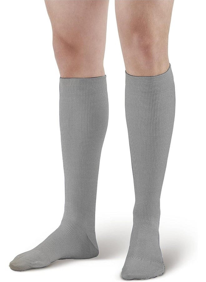 VITION 3 عبوات من جوارب الضغط للرجال والنساء 15-20 مم زئبقي ضغط معتدل جودة طبية دعم أفضل ملاءمة راحة امتصاص الرطوبة دوران سفر أبيض/بشرة/رمادي L/XL - Image 3