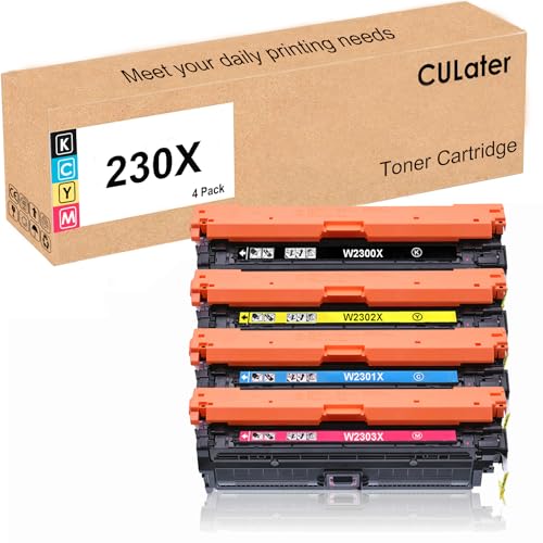 CULater 230X W2300X W2301X W2303X W2302X Remanufactured Toner Cartridge Replacement for HP Color Pro 4201 4203 MFP 4301 4303 Series Printer (4 Pack) - Image 1