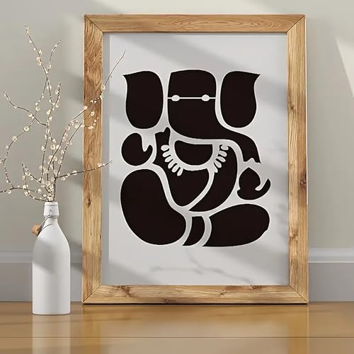 Cliths Set of 3pc Ganesha Stencils - 11.7x8.3 Inch Reusable DIY Templates for Fabric, Wood, Glass & Wall Art Plastic Craft Stencils for Indian Home Decor & Festive Projects - Image 5