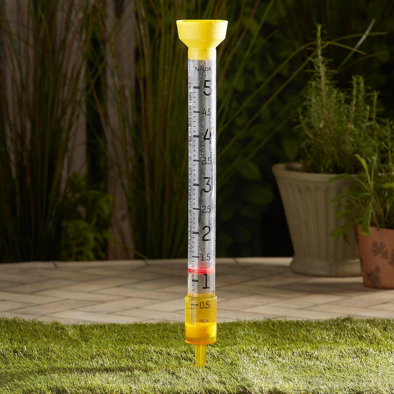 Taylor Jumbo JR Rain Gauge, Measure and Monitor Precipitation, Easy to Read for Backyard, Patio, Garden, and Lawn, 5-inch, Yellow - Image 3