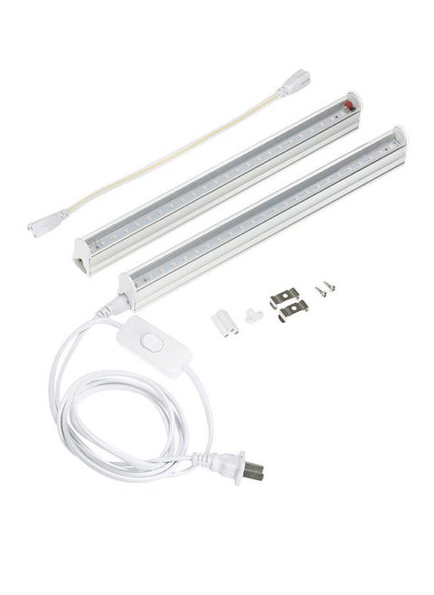 2 Piece Tube LED Grow Light Strips For Plants Set White 35x10x25centimeter