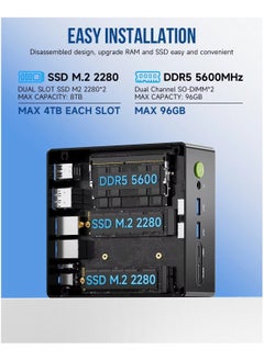 GMKtec Desktop Ultracompact Mini PC Gaming, NucBox K8 Plus AMD Ryzen 7 8845HS Windows 11 Pro DDR5 32GB 1TB NVME 5600Mhz PCIe4.0 Nvme SSD WIFI6 BT5.2  - Image 4