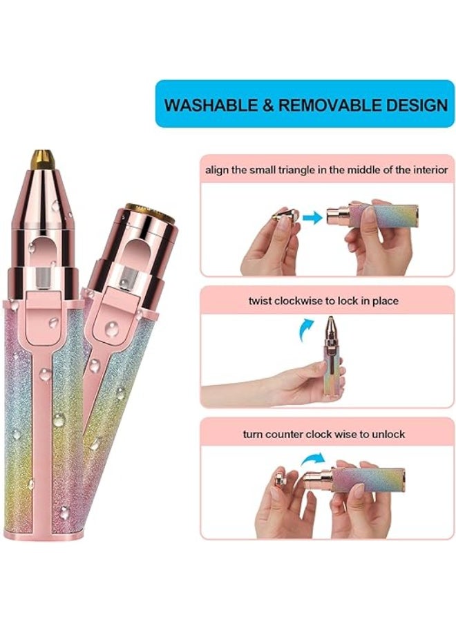 BLAWLESS Facial Hair Remover for Women, 2-in-1 Electric Facial and Eyebrow Trimmer for Women, Painless, USB Rechargeable, Stylish Hair Trimmer with Built-in LED Light for Lips, Chin, and Nose  - Image 5