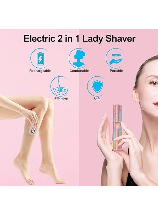 Flawless Facial Hair Remover for Women, 2-in-1 Electric Facial and Eyebrow Trimmer for Women, Painless, USB Rechargeable, Stylish Hair Trimmer with Built-in LED Light for Lips, Chin, and Nose - Image 5