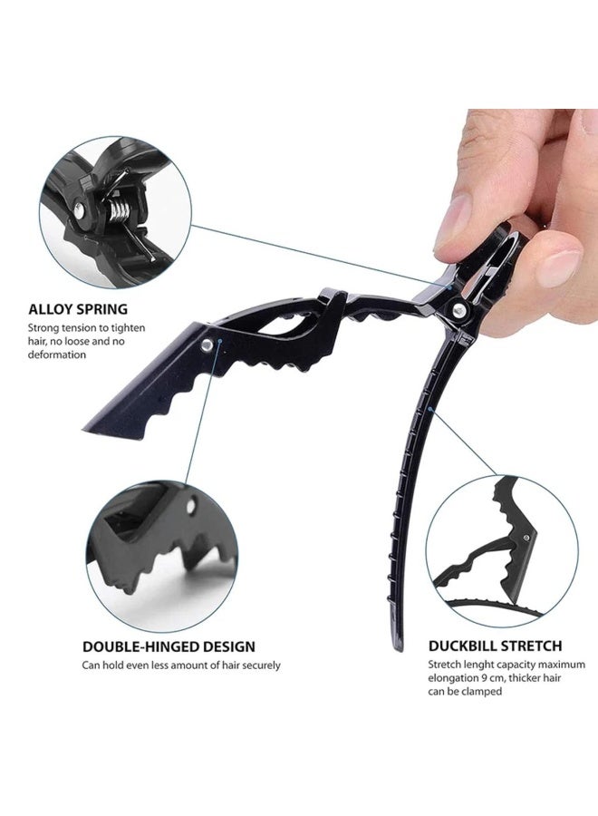 Jagravo 6 PCS Hair Sectioning Clips – Strong Alligator Salon Clips (Black) - Image 5
