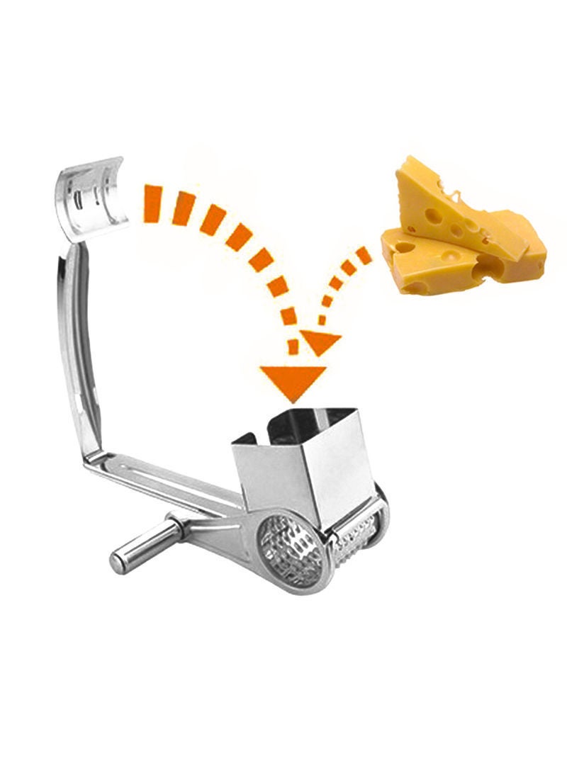 NIBEMINENT Manual Cheese Grater Silver 20x5x8cm - Image 1