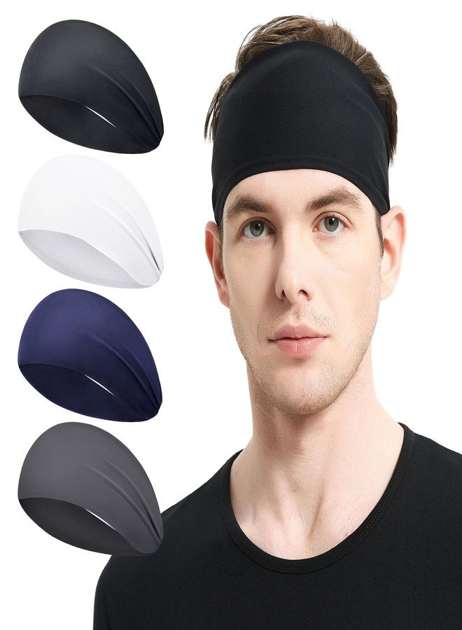 MARKEEP Running Headbands for Men（4 or 6 Pack, Mens Stretchy Headband for Football,Cycling,Basketball,Yoga,Fitness Workout Unisex Quick-Dry Sweatband - Image 1