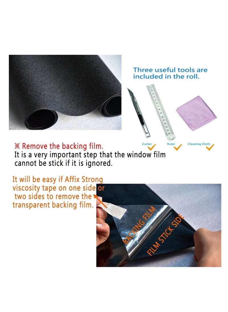 RATSAW - Blackout Window Film Removable Privacy Film Dark Window Tint Decorative Privacy Films 45W 100L Centime - Image 1