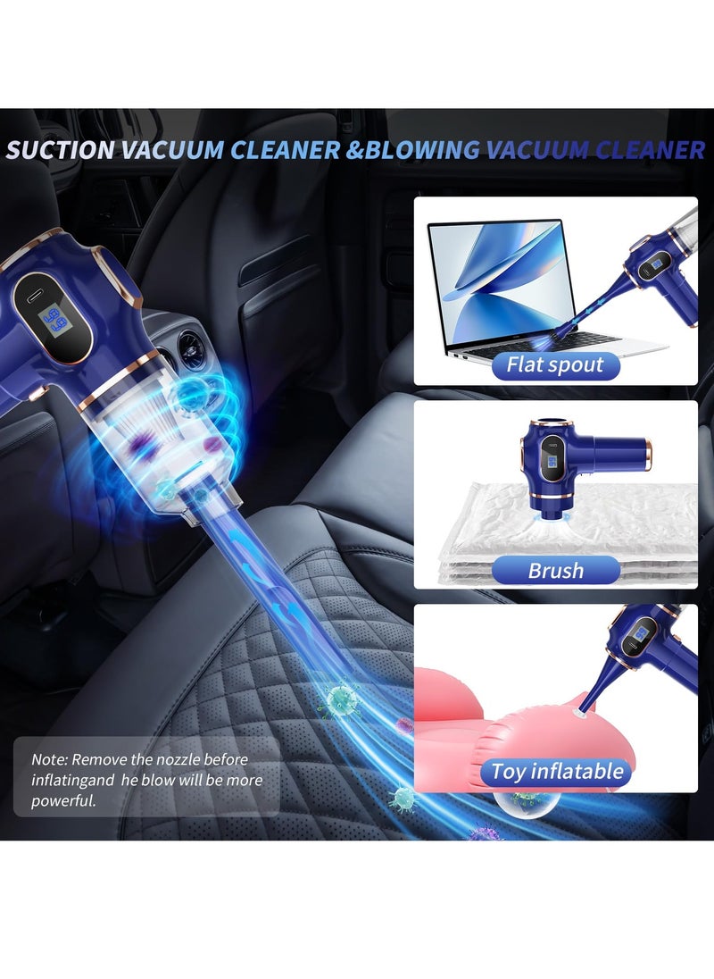 SYOSI Handheld Vacuum Cleaner Cordless Computer Vacuum Cleaner Rechargeable Vacuum Cleaner Car Vacuum Cleaner 4 in 1 Mini Portable Car Accessories with 2 Filters for Car Home Travel RV Camper  - Image 3