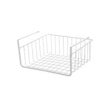 EITHEO Under Shelf Storage Basket - Maximize Kitchen Space with Powder Coated Under Cabinet Storage Organizer | 16 Inch Size White (Pack of 1) - Image 1