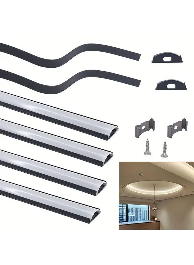 6Pcs Flexible LED Channel Silvery Alu White Cover Bendable Track For Cabinet Lighting - Image 2