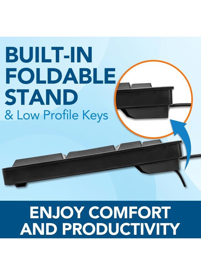 Manhattan USB Wired Keyboard, 104 Keys, Built-in USB Cable, LED Indicators, Black, Built-in USB Cable with 1.5 m Length - Image 4