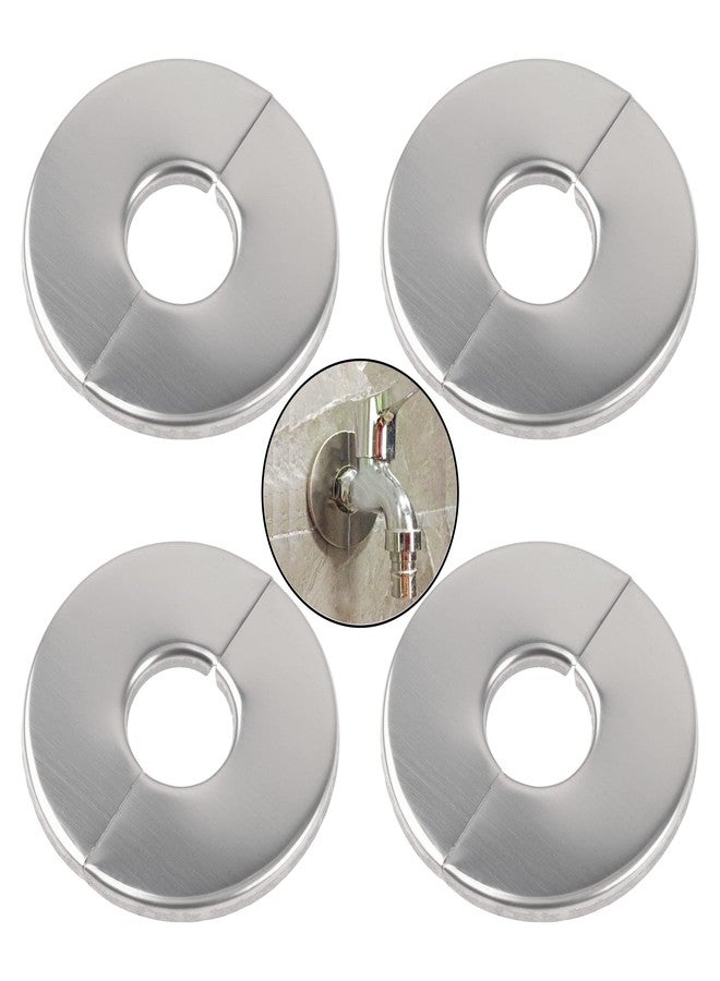 Rrina 4Pcs 304 Stainless Steel Wall Split Flange Round Escutcheon Plate Cover for Various Pipes (22mm/087in) - Image 1