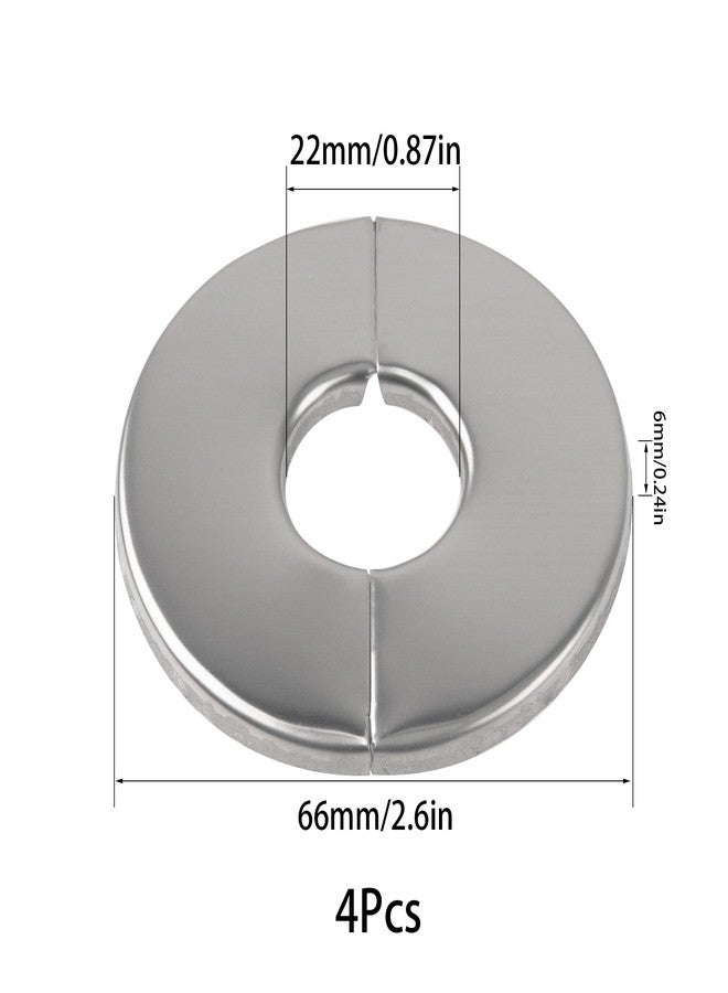 Rrina 4Pcs 304 Stainless Steel Wall Split Flange Round Escutcheon Plate Cover for Various Pipes (22mm/087in) - Image 2