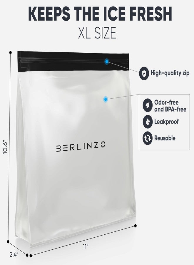 BERLINZO Large Reusable Ice Storage Bag - Freezer Safe Leak Proof Silicone and Plastic-Free Lunch Bag for Ice and Food Storage - BPA-Free XL Size - Image 4
