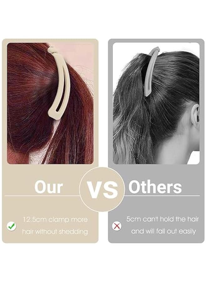 Generic 8Pcs Banana Hair Clips for Women, 4.9 Inch Large Banana Clip Cute Non-Slip Banana Claw Clips Clincher Combs for Thick Thin Fine Hair Big No Crease Ponytail Holder Hair Accessories Gifts - Image 3