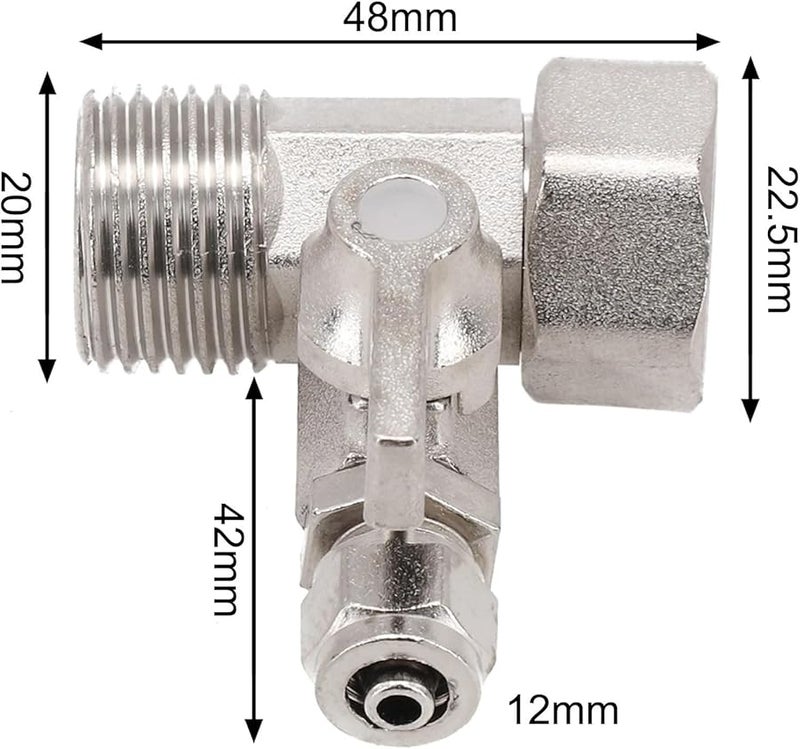 محول صنبور ثلاثي الاتجاهات من النحاس الأصفر، صمام كرة، موزع مياه، لفصل المياه لغسالة الملابس - Image 4