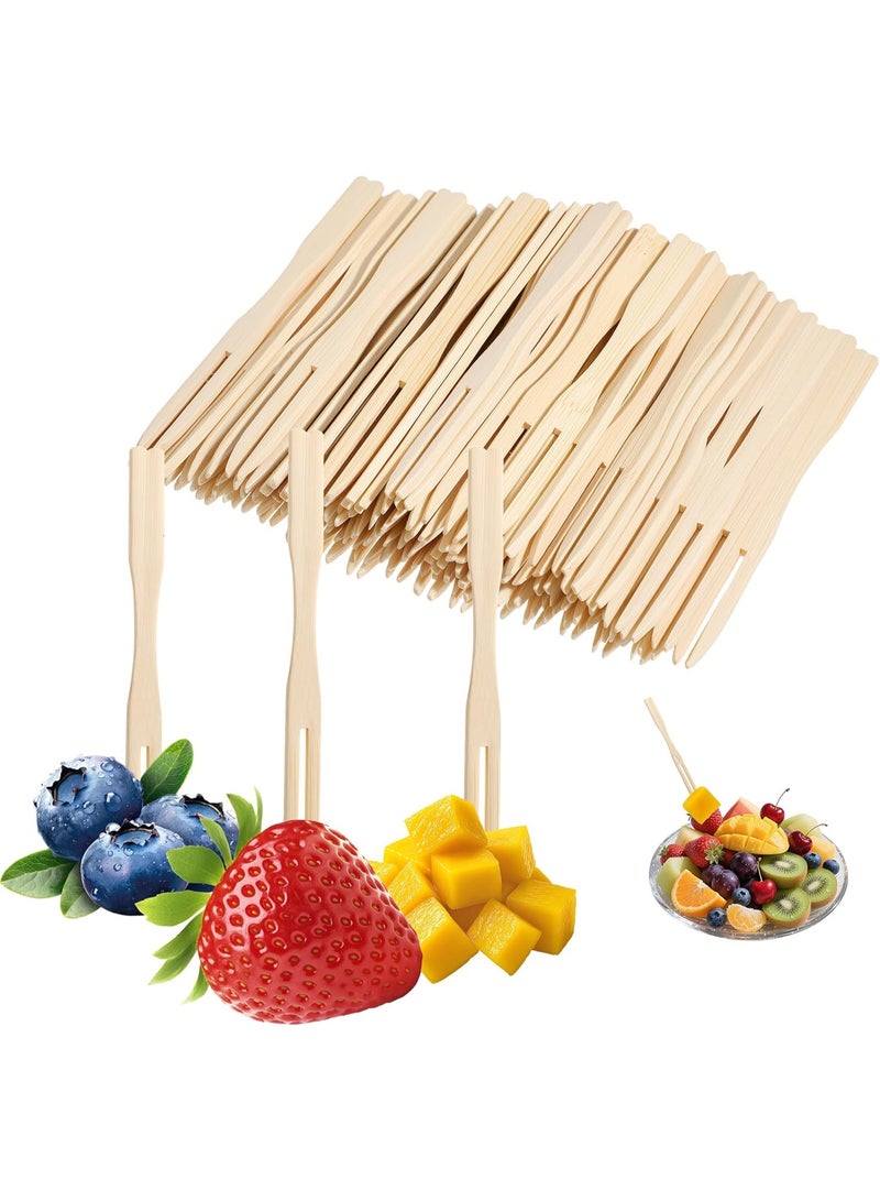 Forest Home Disposable Mini Forks 3.5 Inch Small Appetizer Forks for Fruit Cocktail Parties Weddings 100 Pieces Everyday Use - Image 1