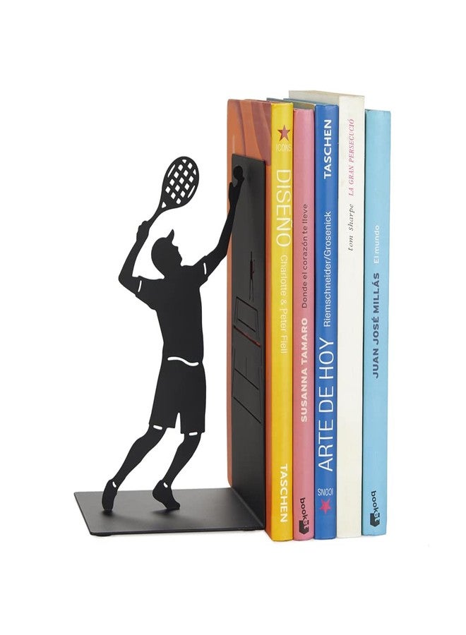 Balvi Match Point Bookend – Decorative Metal Tennis-Themed Book Holder for Home and Office – Unique Gift Idea for Sports Enthusiasts – Durable and Stylish Design – Sujetalibros - Image 1