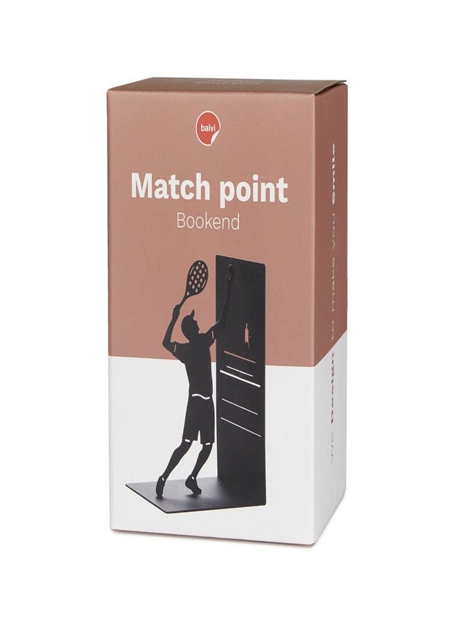 Balvi Match Point Bookend – Decorative Metal Tennis-Themed Book Holder for Home and Office – Unique Gift Idea for Sports Enthusiasts – Durable and Stylish Design – Sujetalibros - Image 2