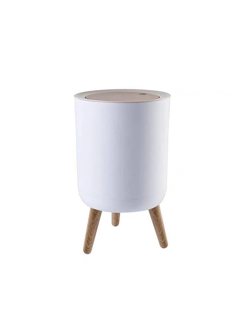 Trash can with wooden legs and touch cover - practical and elegant for every corner of your home F - Image 1
