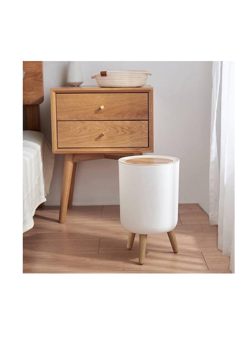 Trash can with wooden legs and touch cover - practical and elegant for every corner of your home F - Image 2