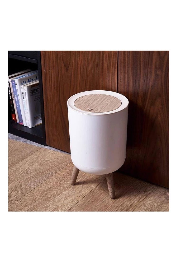 Trash can with wooden legs and touch cover - practical and elegant for every corner of your home F - Image 3