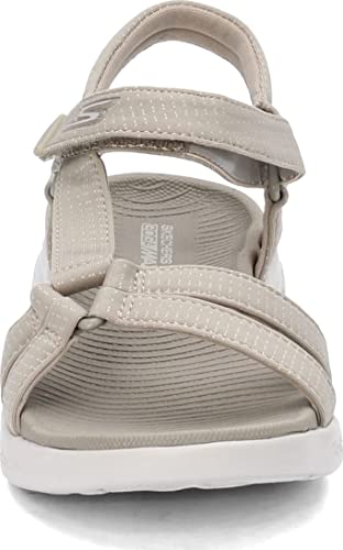 SKECHERS صندل سبورت سكيشرز للنساء أون-ذا-غو 600 - بريلينسي، بيج/أبيض، 10 عريض أمريكي - Image 3