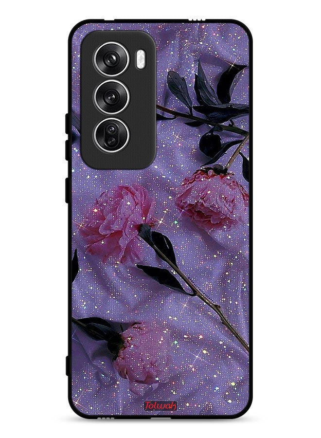 Tolwak Oppo Reno12 5G Protective Case Cover Glitter Roses - Image 1