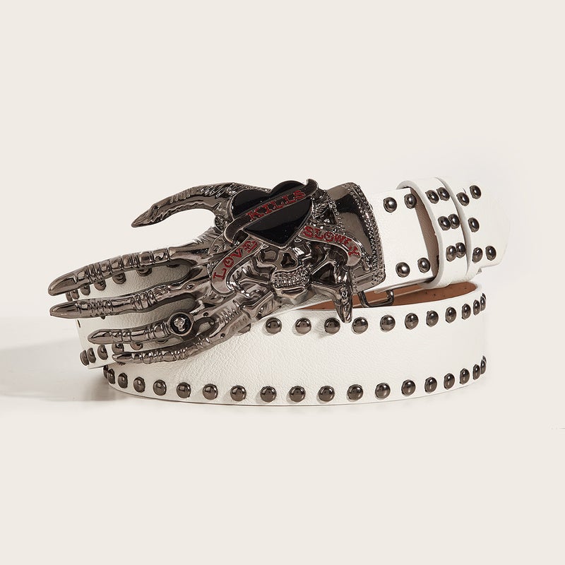 Y2K Punk Skull Heart Hand Belt for Women - Image 3