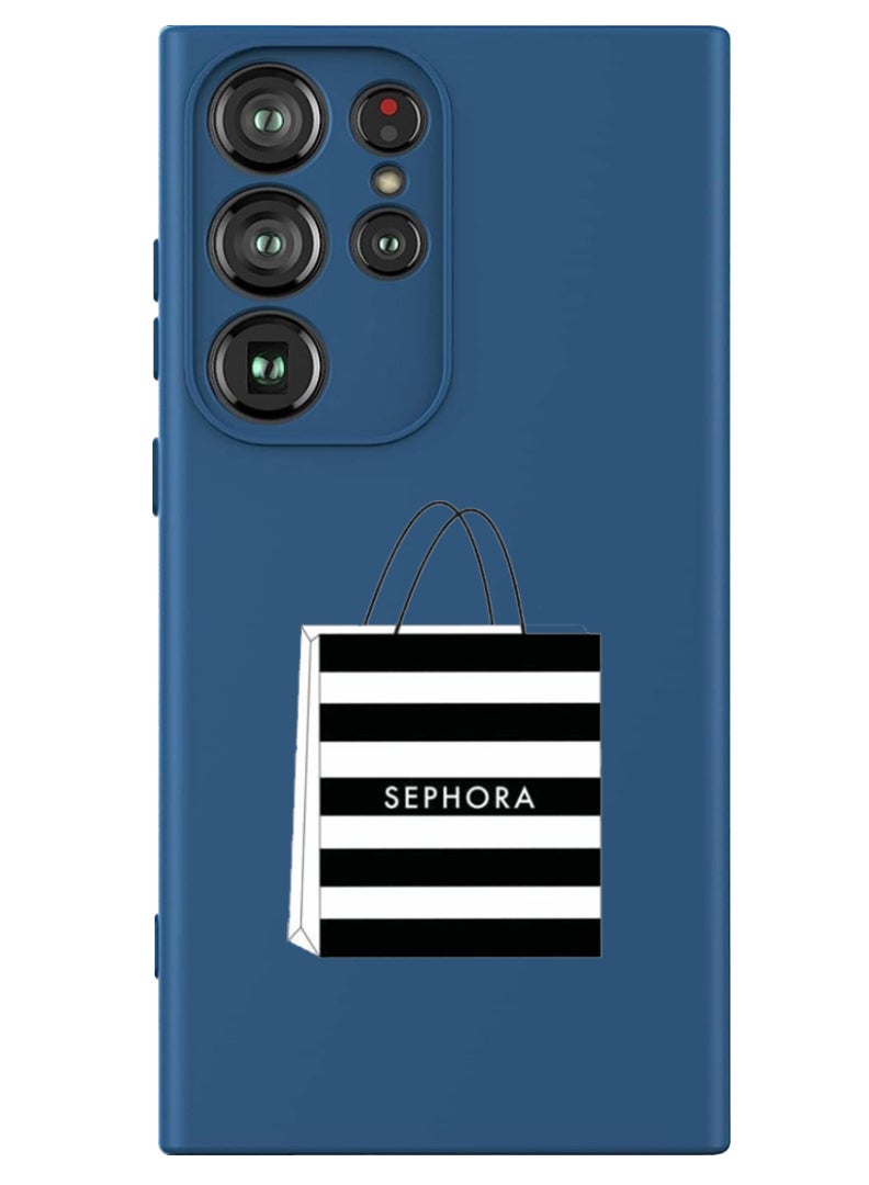 Theodor Protective Slim Fit Case Liquid Silicone Cover with Full Body Protection Anti-Scratch Shockproof Case For Samsung Galaxy S24 Ultra (Blue) - Shopping bag  - Image 1