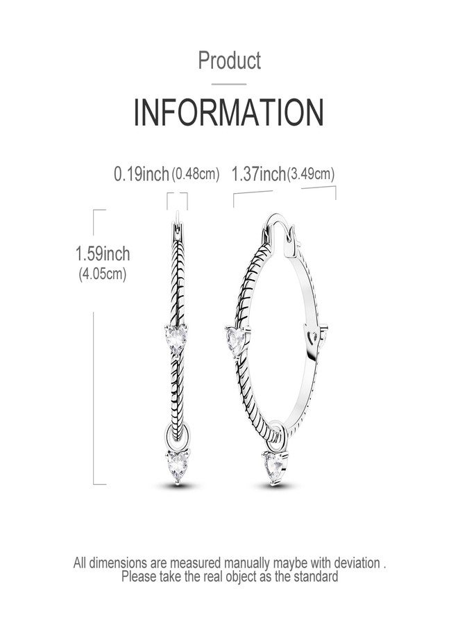 Parmuz 925 Sterling Silver Hoop Earring Simple Colorful Cubic Zirconia U-Shaped Star Moon Butterfly Small Huggie Earrings Jewelry Set for Women, Large, Cubic Zirconia, Cubic Zirconia - Image 4