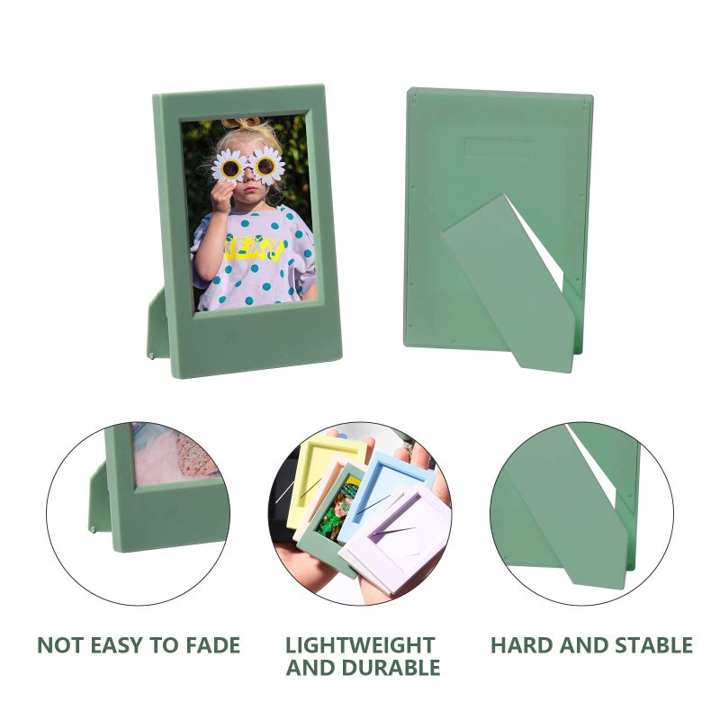 WOGOZAN Mini 3 Inch Photo Picture Frames for Fujifilm Instax Mini 12/11/99/90/9/8/7+/EVO Colorful Polaroid 2.15x3.4 Inches Frame Wallet Size Photo Desktop Display (14 Pack) - Image 4