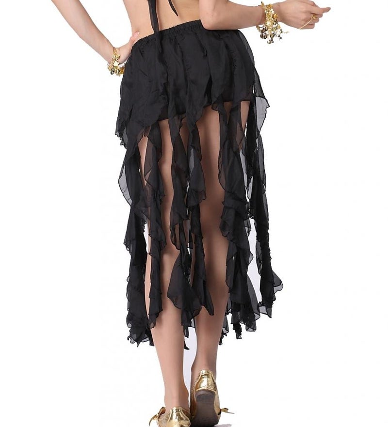 ZLTdream Belly Dance 16PCS-Curling Jellyfish Skirt for Girls andWomen Belly Dancing Outfits Black - Image 3